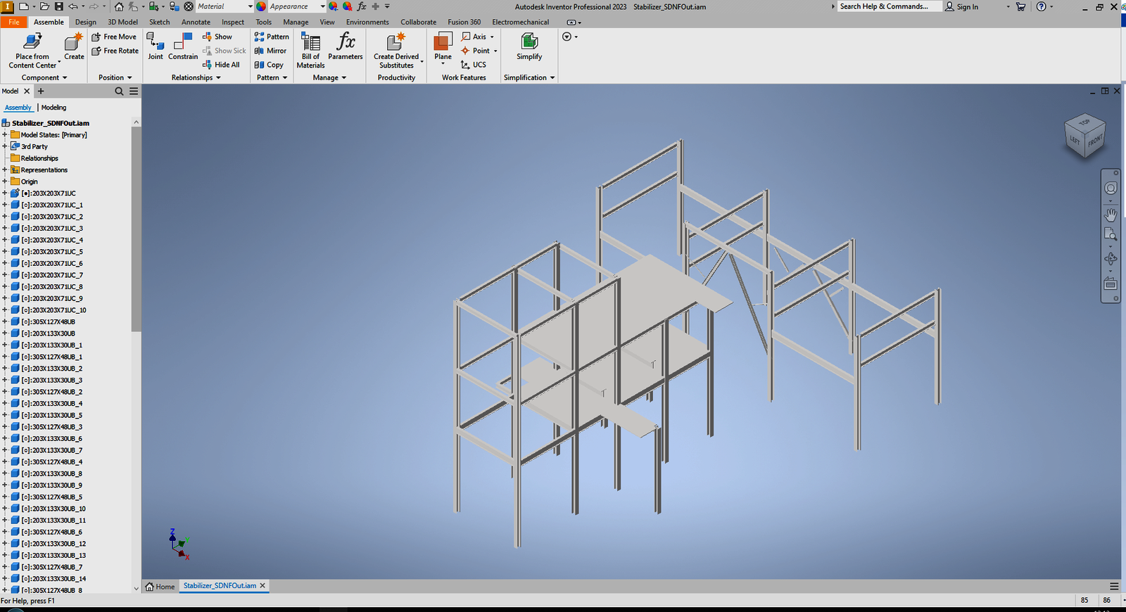 SDNF Modell importiert in Autodesk Inventor 2023 im STEP-Format 