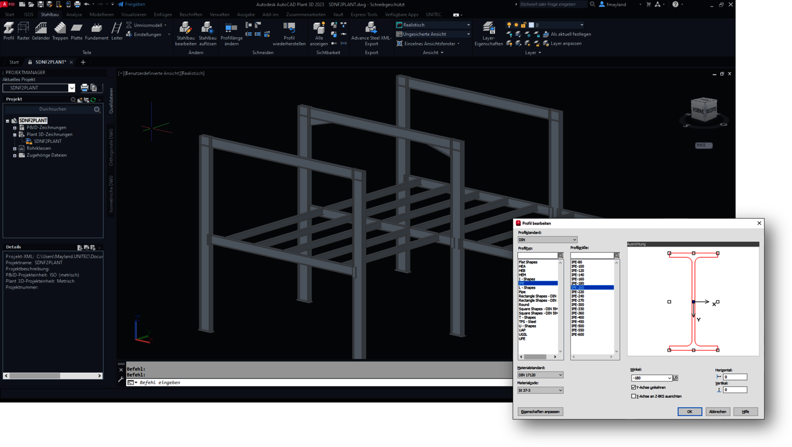 Stahlbau Schnittstelle für AutoCAD Plant 3D (SDNF2PLANT) -2