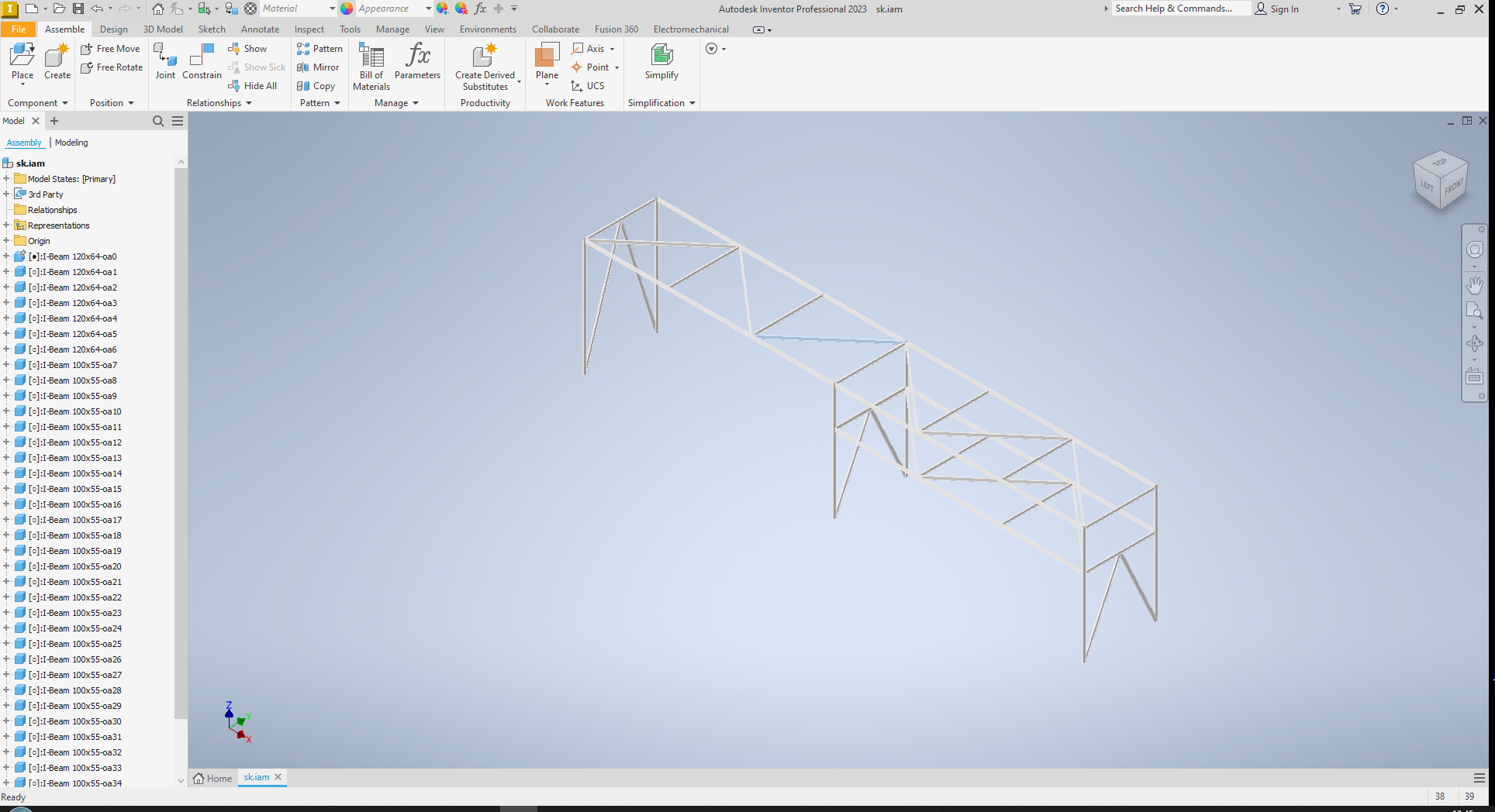 Structural Steel Model created in Autodesk Inventor 2023