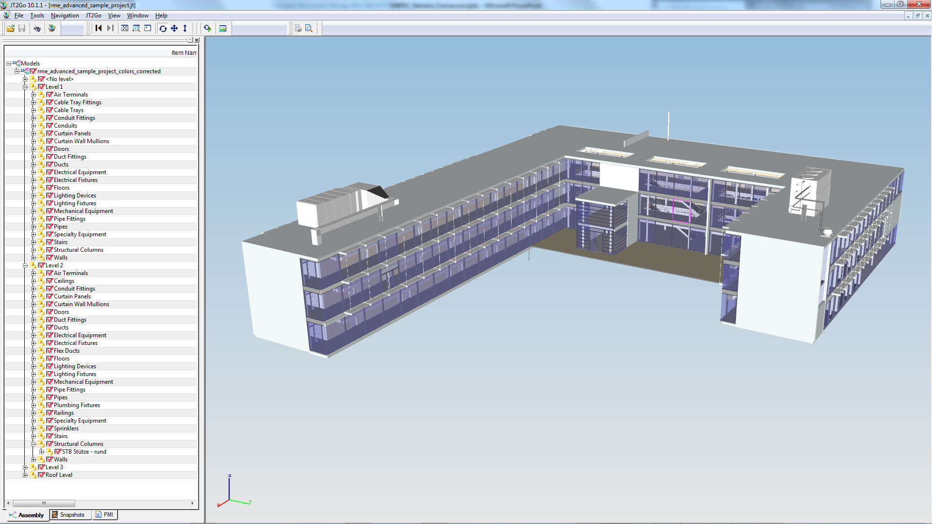 [Translate to English:] Autodesk Revit model converted into JT format